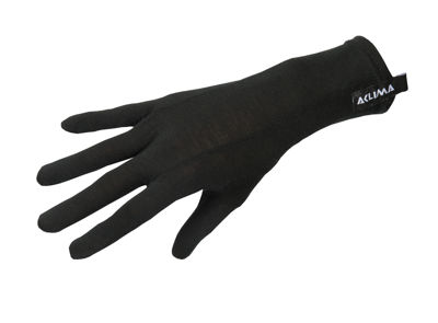 Aclima HotWool Heavy Liner Gloves, löparhandske i Merinoull. Jet Black