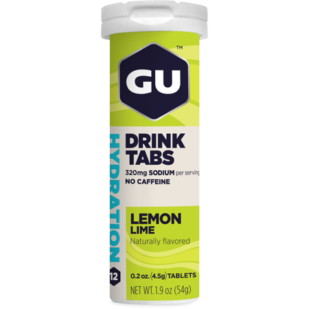 GU Hydration Tabs Lemon Lime - Kalorifri elektrolytdryck 12 brustabletter<
