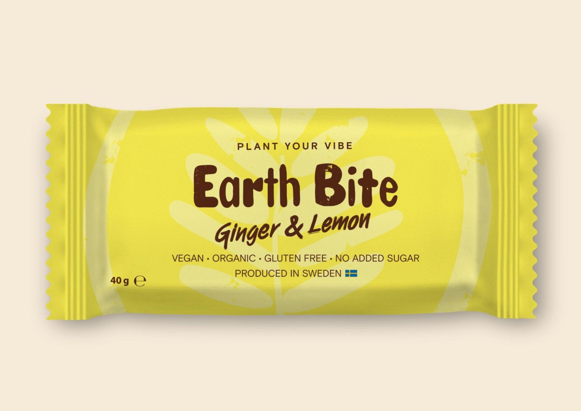 Earth Bite EKO Energibar - Ginger & Lemon 40g - Tillverkad i Sverige
