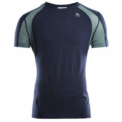 Aclima LightWool sports t-shirt - Navy Blazer/North Atlantic - löpartröja i Merinoull Herr