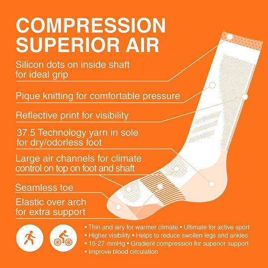 Gococo Compression Superior Air Orange - Kompressionsstrumpa för varma dagar