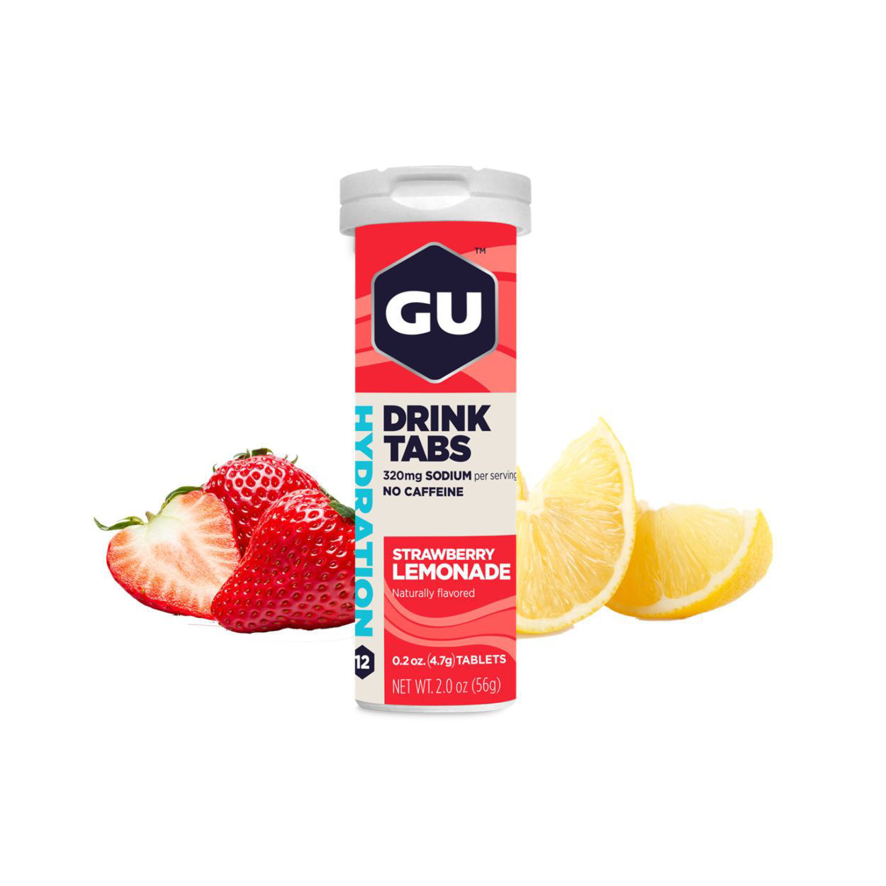GU Hydration Tabs Strawberry Lemonade - Kalorifri elektrolytdryck 12 brustabletter