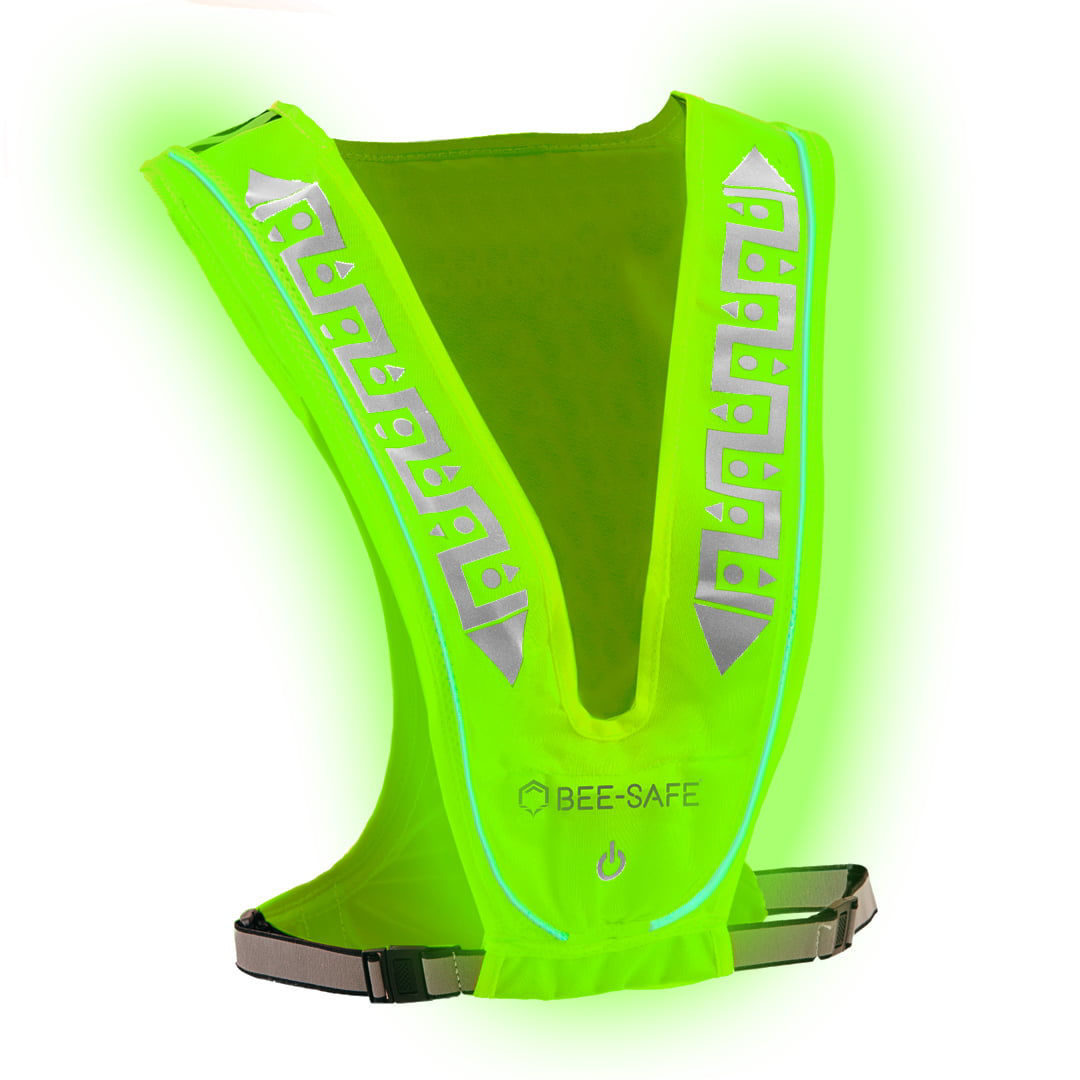 Bee-Safe LED Vest USB Lime - Lysande reflexväst