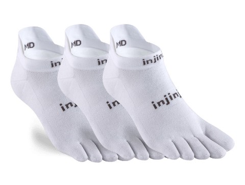 Injinji Run No-Show White - 3 Pack Tåstrumpor