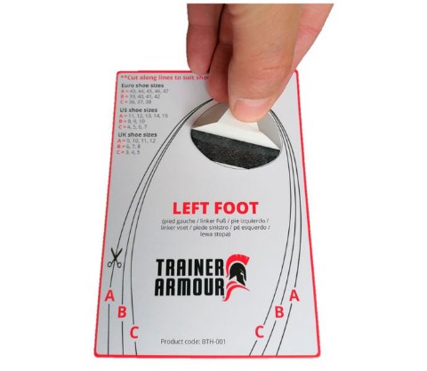 Trainer Armour Big Toe Hole Preventer - Vitt lagningskit för löparskor - förebygg hål vid tårna