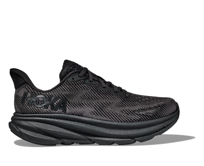 Hoka M Clifton 9 Wide Black - Herrmodell (Bred tåbox)