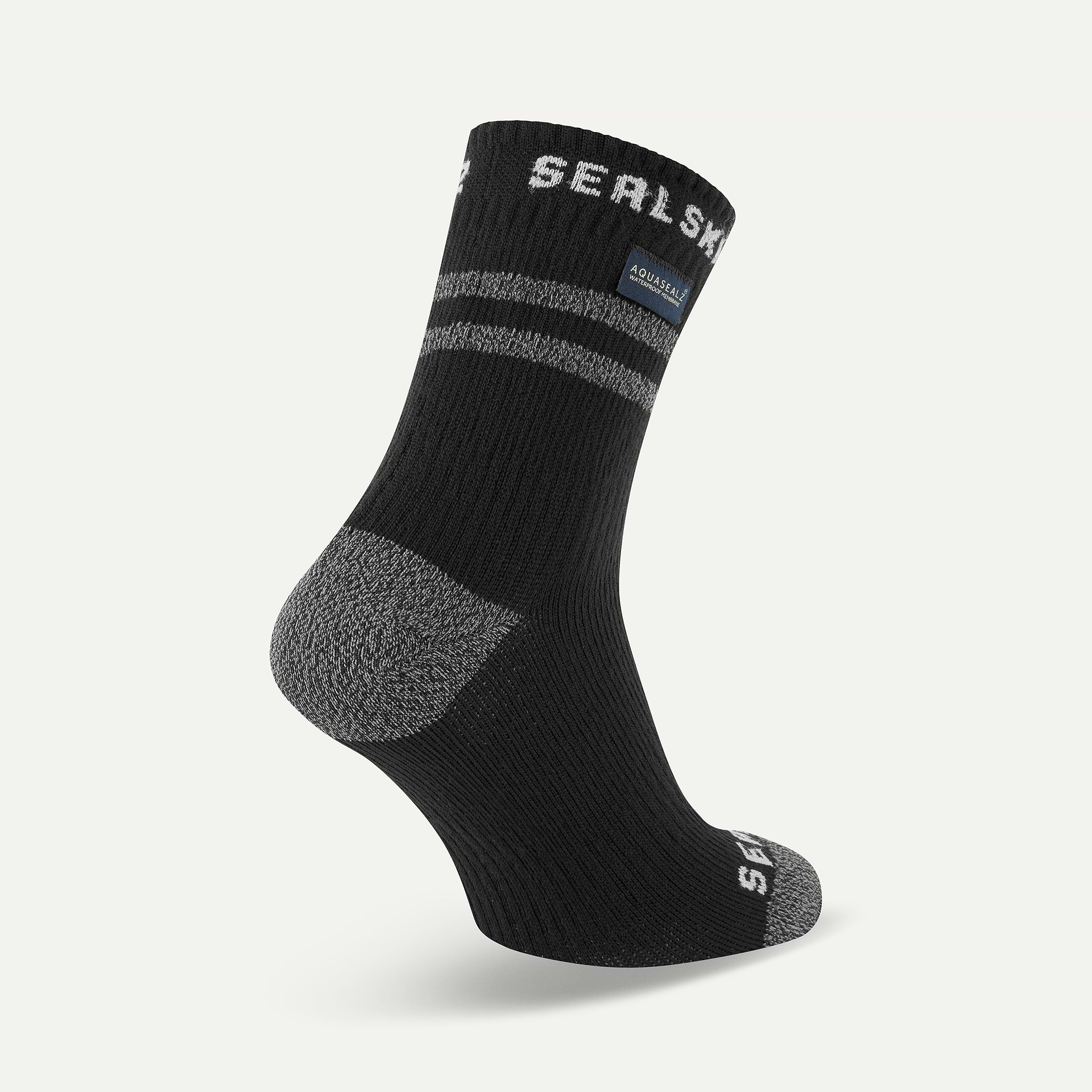 Sealskinz Mautby Black/Dark Grey - Vattentät strumpa