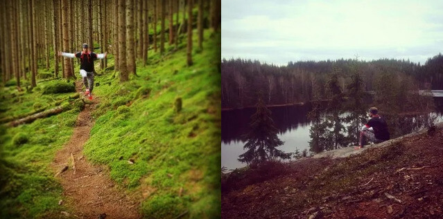 Traillöpning runt sjön Såken utanför Borås